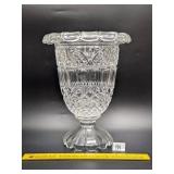 Large Clear Glass Footed Vase; approx. 12 in T,