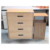 4-Drawer chest of drawers & a side table