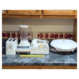Group of small kitchen appliances: George Foreman