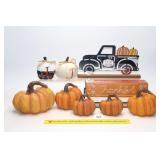 Group of Faux Pumpkins & Autumn Décor