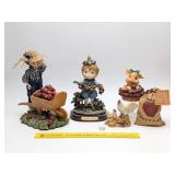 Group of apple decor including figurines, one