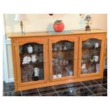 Oak Display Cabinet; measures approx. 77 in W x