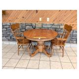 Oak Kitchen Table w/ (2) Chairs; approx. 42 in