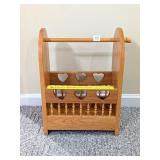 Wooden Magazine Rack; approx. 14 1/2 in W x 20 in