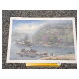 Fred Thrasher print, "Foggy Morning", signed &