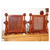 (2) Cherry Tilting Picture Frames        Located