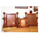 (3) Cherry Tilting Picture Frames        Located