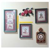 (3) Framed Home Interiors Prints, an apple accent
