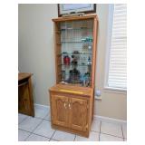 Small Oak Display Cabinet; approx. 22 1/2 in W x