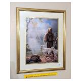 Framed 23rd Psalm Print; approx. 17 1/2 in x 21