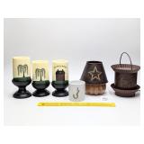 Group of Candles; (3) are battery powered; also a