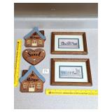 (2) Small Prints & Wooden "Home Sweet Home" wall