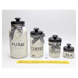 Painted Ball Canning Jar Kitchen Canisters; knobs