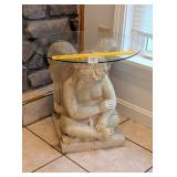 Cherub Base Table w/ Glass Top; approx. 18 in