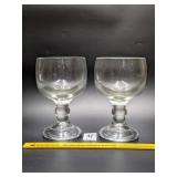 (2) Large, Heavy Glass Goblets      Located in