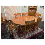 Oak Dining Table w/ (6) chairs (pictured w /