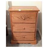 Oak Nightstand; measures approx. 22 in W x 30 in