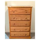 Oak Chest of Drawers; measures approx. 30 in W x