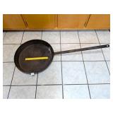 Very large metal skillet w/ long handle, made by
