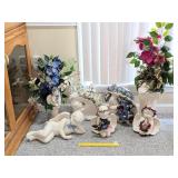 Group of Ceramic Cherub Angels; one is broken off