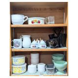 Kitchen cabinet clean out w/ several ceramic