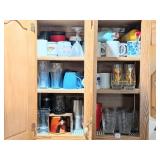 Kitchen cabinet clean out w/ glass tumblers, cups