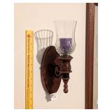 (2) Wooden Wall Candle Sconces by Home Interiors