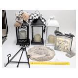 (3) Plastic lanterns w/ battery powered candles,