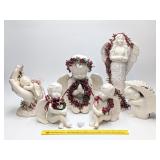 Group of Ceramic Cherubs and an angel