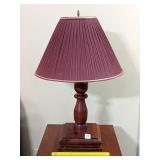 Cherry Wood Table Lamp; measures approx. 29 in T;