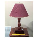 Cherry Wood Table Lamp; measures approx. 29 in T;