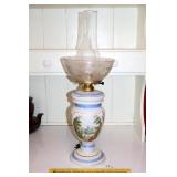 Vintage Glass Oil Lamp Converted to Electric