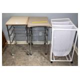 (2) Rolling Wire Storage Drawers & a laundry