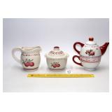Pfaltzgraff "Delicious" Pattern Creamer & Sugar