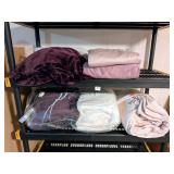 Group of fleece blankets (appear to be
