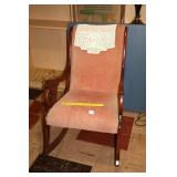 Small Upholstered Rocking Chair; has some wear