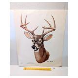 Gene Gray "White Tailed Buck" print; approx. 20