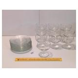 Group of Glass dessert plates & ice cream cups