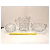 Fostoria Glass Pitcher, Serving Bowl, & Candy