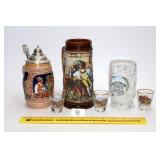 (2) Ceramic Beer Steins, made in Germany; also, a