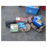 Group lot of air mattresses, pump, sleeping bag