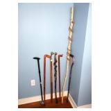 Group of canes & walking sticks          Located