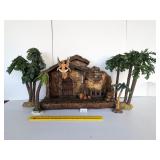 Nativity Creche & Fontanini Palm Tree Set