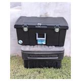 Foot Locker w/ wheels & a Heavy Duty Storage Bin