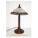 Table Lamp w/ glass & metal shade; approx. 20 1/2