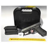 Glock 21 45 Auto Pistol has a Threaded Barrel and
