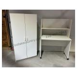 White Desk and Cabinet