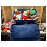 Tote Full of Stuffed Dolls, Animals, Etc.