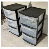 2 - Black Sterilite Drawer Units