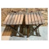 2 Plastic Folding Lawn Side Tables